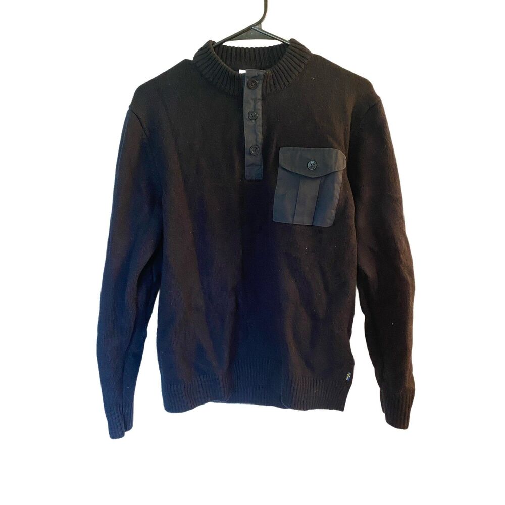 Fjällräven Men’s Knit Pullover Sweater Size Large Button Henley Classic